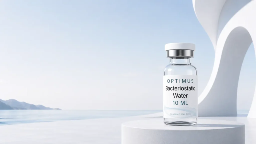 Bacteriostatic water vial for laboratory research use