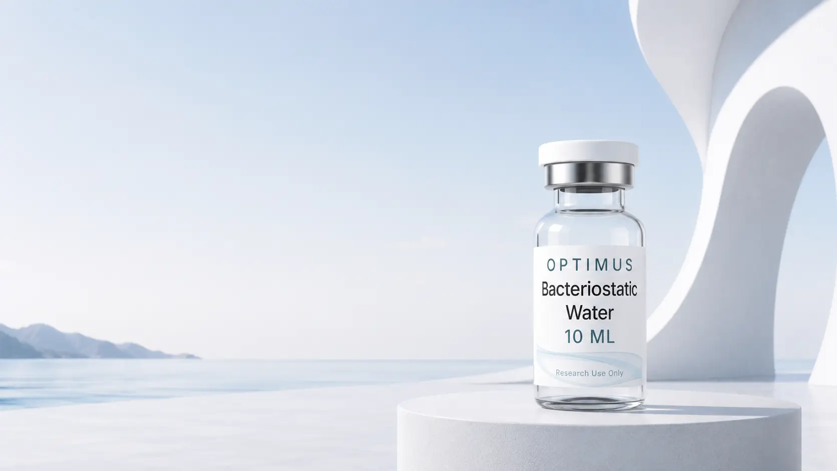 Bacteriostatic water vial for laboratory research use