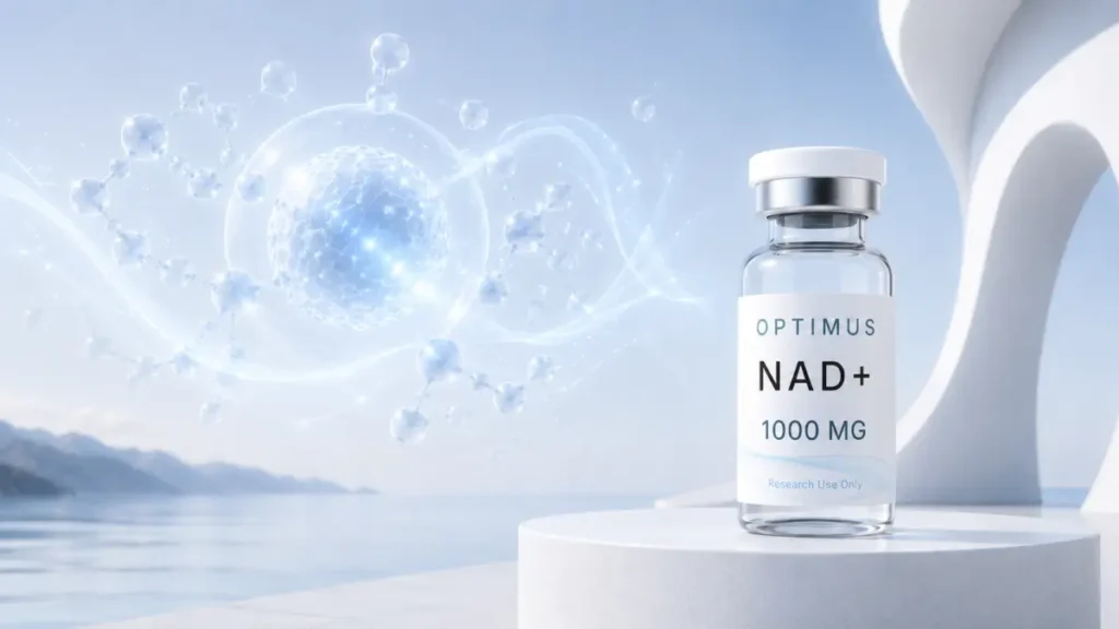 NAD+ research compound vial, 1000 mg lyophilised powder, research use only
