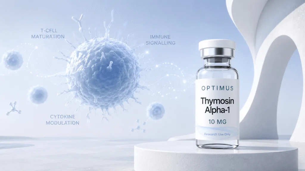 Optimus Labs Thymosin Alpha-1 10mg research peptide vial