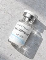 Optimus CJC-1295 no DAC 10mg research peptide vial on stone