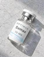Optimus Semax 10mg research peptide vial on stone