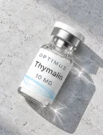 Optimus Thymalin 10mg research peptide vial on stone